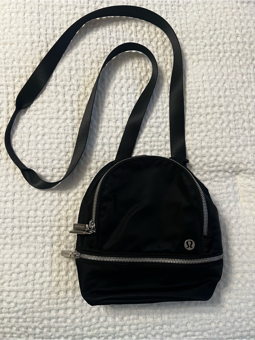 lululemon athletica Black Nylon Mini Crossbody (or backpack)